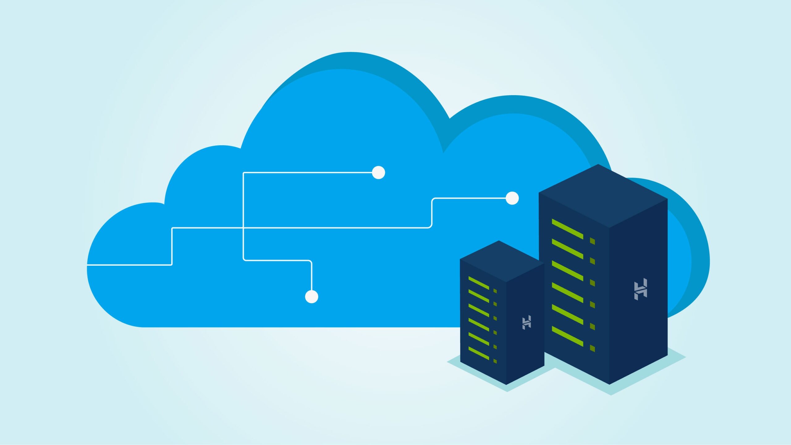 Cloud hosting servers representing secure and reliable website hosting for West Michigan small businesses